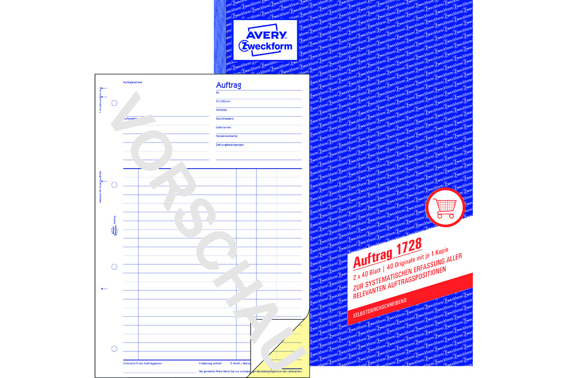 Auftragsbuch A4 2x40 Blt., Art.-Nr. 1728ZWF - Paterno Shop