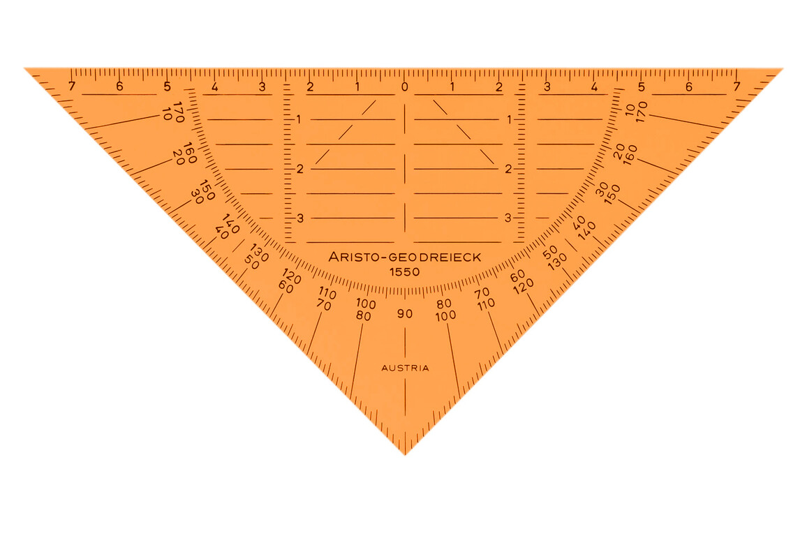 Geodreieck Aristo 1550 ohne Griff orange, Art.-Nr. AR1550OR - Paterno Shop