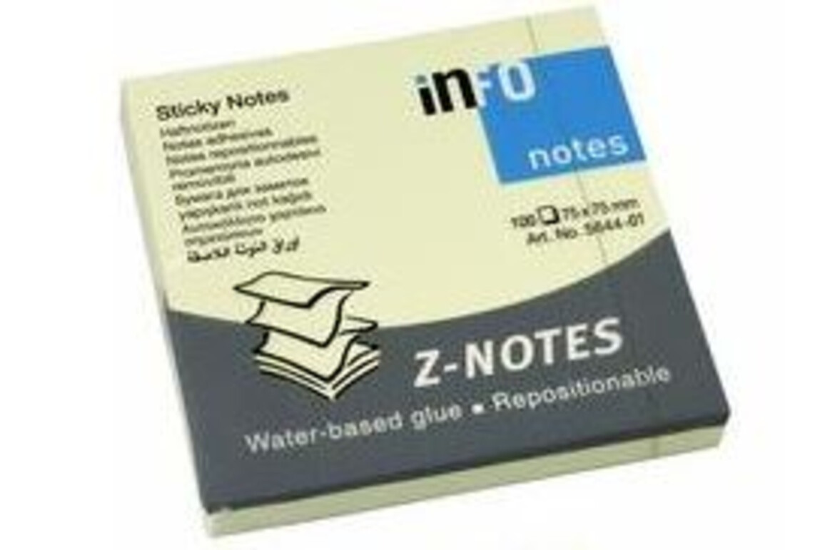 Haftnotizen info notes  75x75mm Z-Notes gelb, Art.-Nr. 5644-01 - Paterno Shop