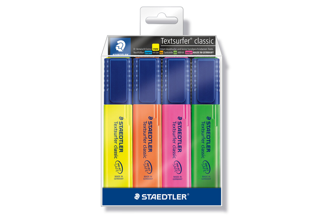 Textmarker Staedtler TOPSTAR 364 4 er Set, Art.-Nr. 364-WP4 - Paterno Shop